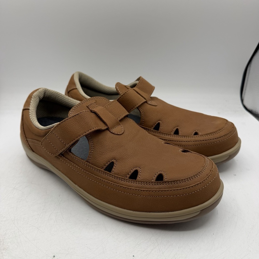 Orthofeet Serene Shoes Womens 12 4E EXTRA WIDE Tan Leather Orthopedic Loafer 896